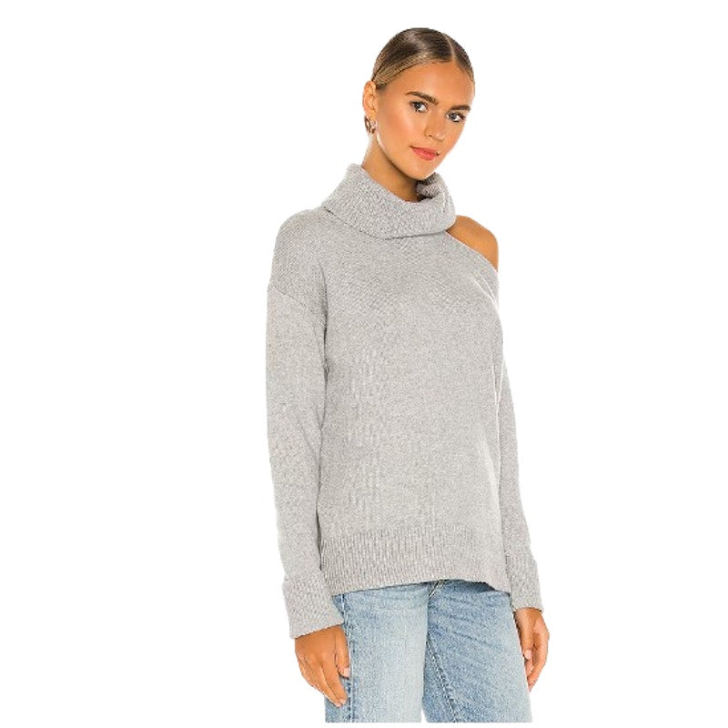 1. STATE Women Turtleneck Cold Shoulder Sweater 3X Light Heather Grey NWOT