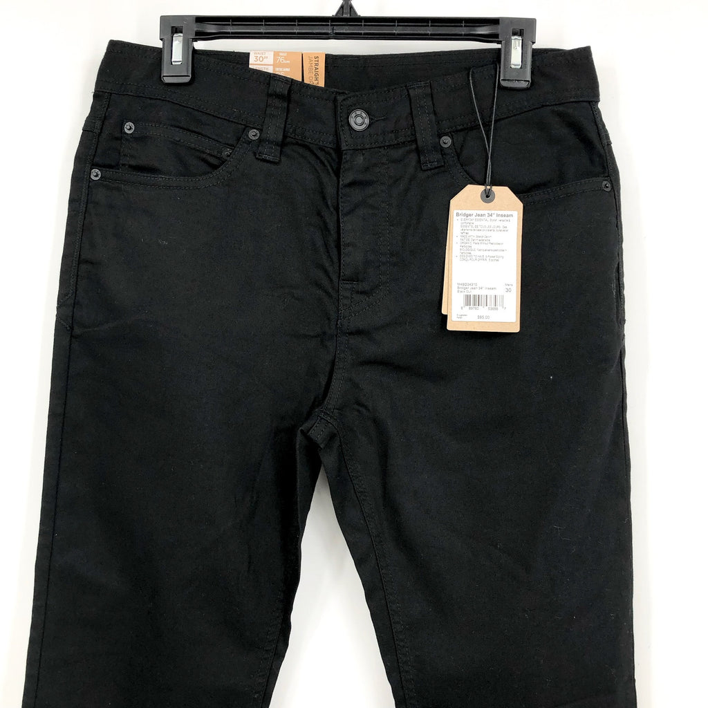 PRANA Men's Bridger Jeans 30x34 Black Out Straight Leg Slim Fit NWT