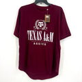 THREE SQUARE Womens Texas A&M Text 1876 T-Shirt XL Maroon Red Short Sleeve NWT