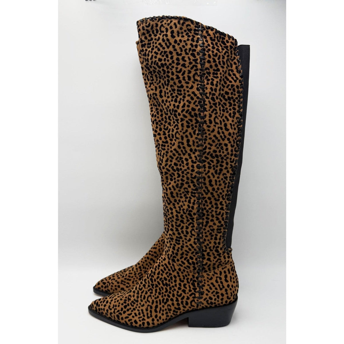 1.State Womens Sage Over the Knee Boots Size 5 EU 35 Brown Leopard NWOB