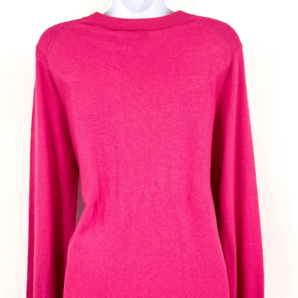 TED BAKER Essya Knit Midi Sweater Dress Small Size 1 Bright Pink Slouchy Tie NWT