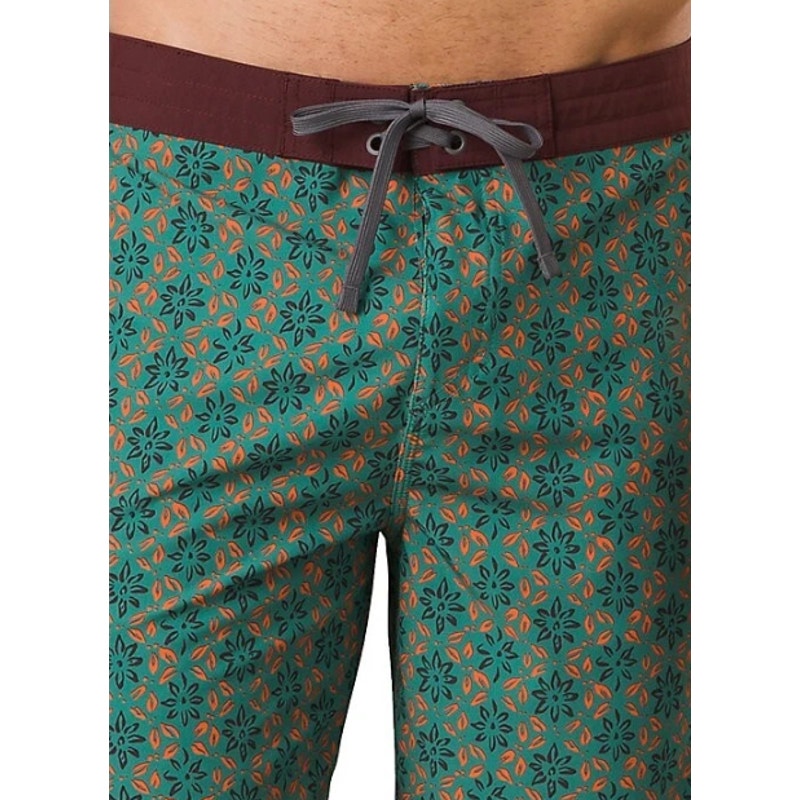 PRANA Men's Vintage Boardshorts XS Size 28 Green Cove Geo Floral 8" Inseam NWT