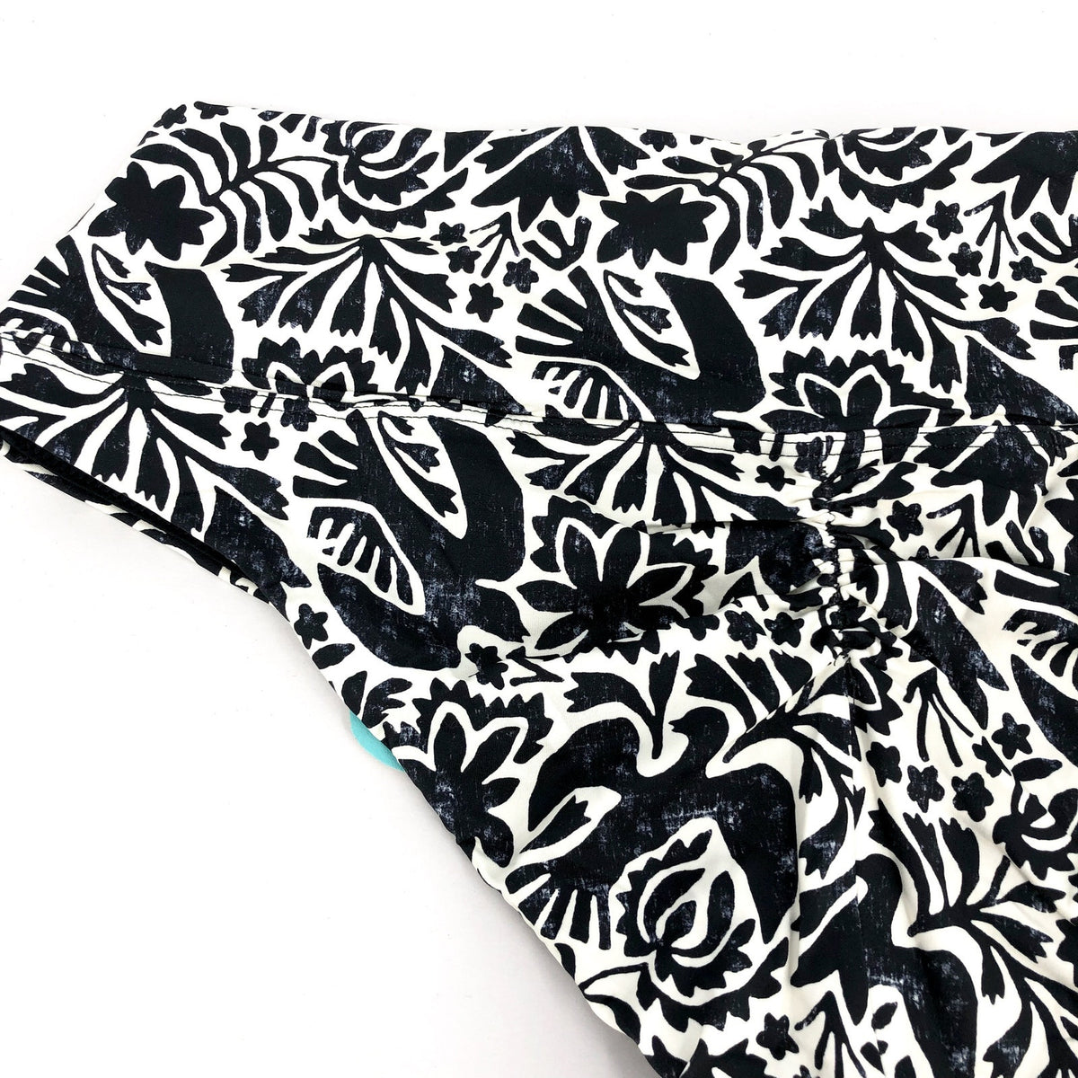 PRANA Women's Aurelia Bikini Bottom XL White Black Flora Fauna High Waist NWT