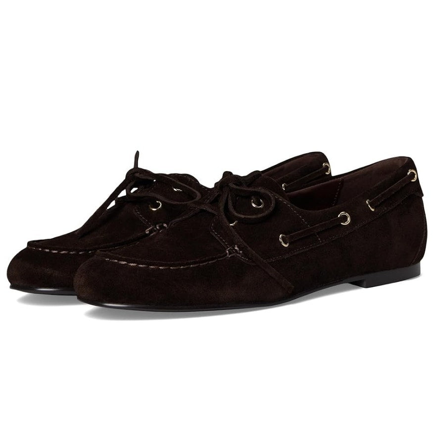 Madewell Womens Jamie Boat Shoes Size 7 EU 37.5 Dark Brown Suede NIB