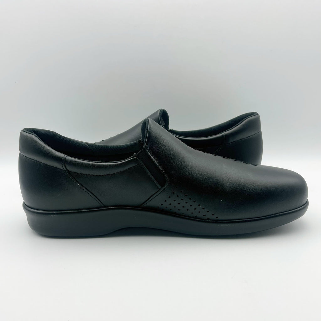 SAS Womens Viva Slip On Comfort Loafers Size 10.5 Black Leather Casual Shoes NIB