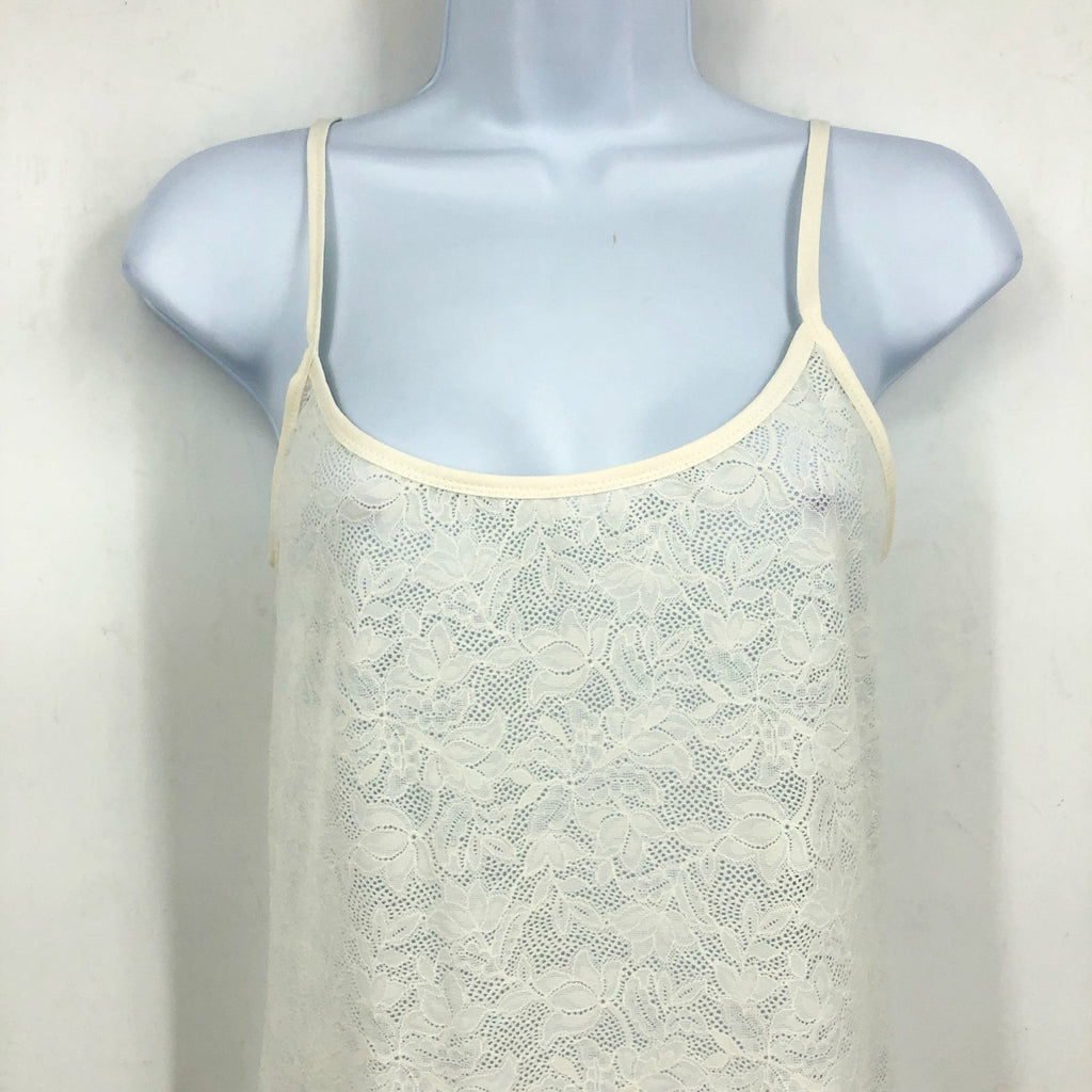 EBERJEY Women's Soft Stretch Slip Chemise Medium Ivory Lace Scoop Back NWT