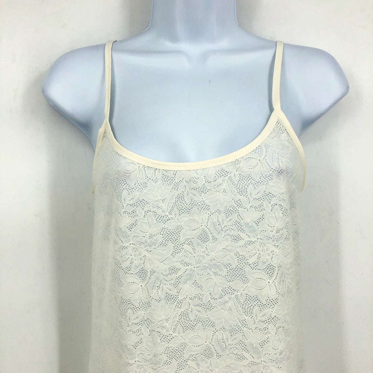 EBERJEY Women's Soft Stretch Slip Chemise Medium Ivory Lace Scoop Back NWT
