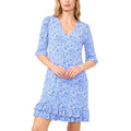 CECE V-Neck Ruffled Floral Shift Dress Medium New Ivory Floating Floral NWT