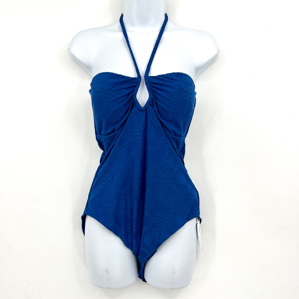 SEAFOLLY Women's Diamond Wire One-Piece Swimsuit Size 10 Blue Ultramarine NWT