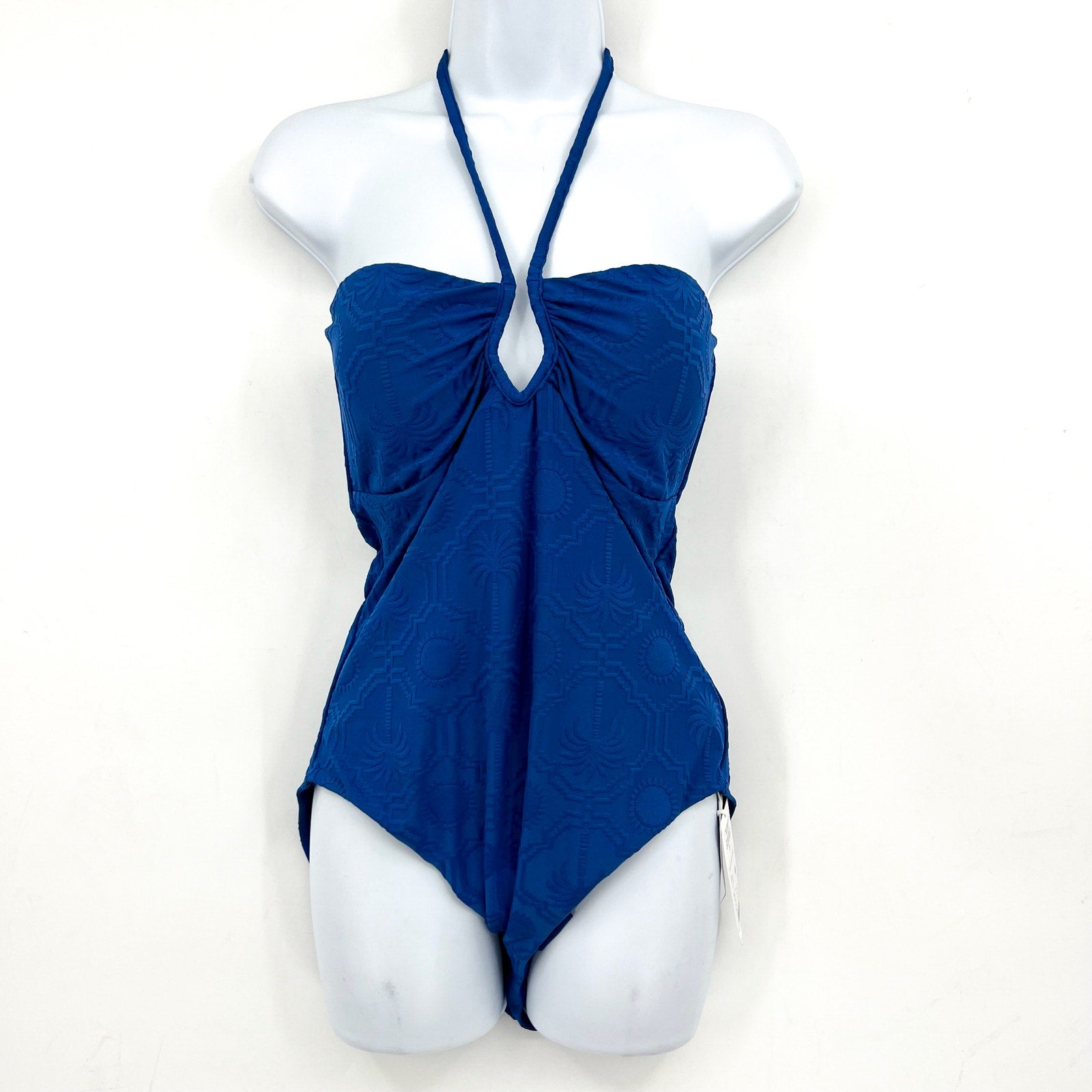 SEAFOLLY Women's Diamond Wire One-Piece Swimsuit Size 10 Blue Ultramarine NWT