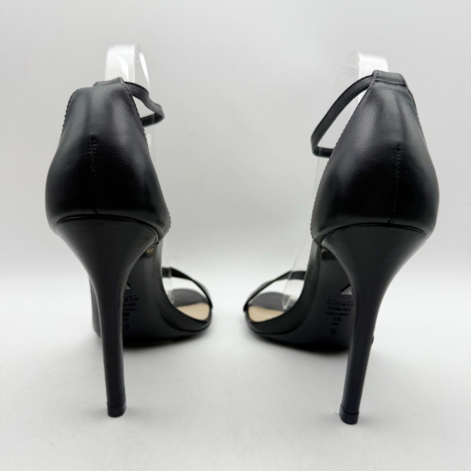SCHUTZ Womens Cadey Lee Heeled Sandals US 8 B Black Leather NWOB