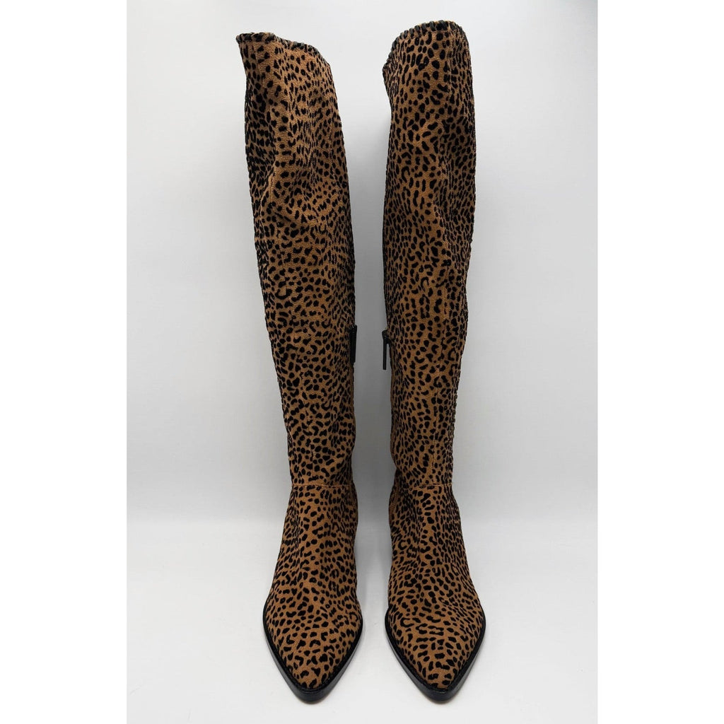 1.State Womens Sage Over the Knee Boots Size 5 EU 35 Brown Leopard NWOB