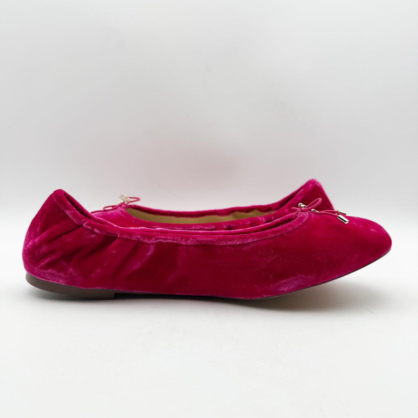 SAM EDELMAN Womens Felicia Ballet Flats US 11 EU 42 Pink Velvet Round Toe NIB