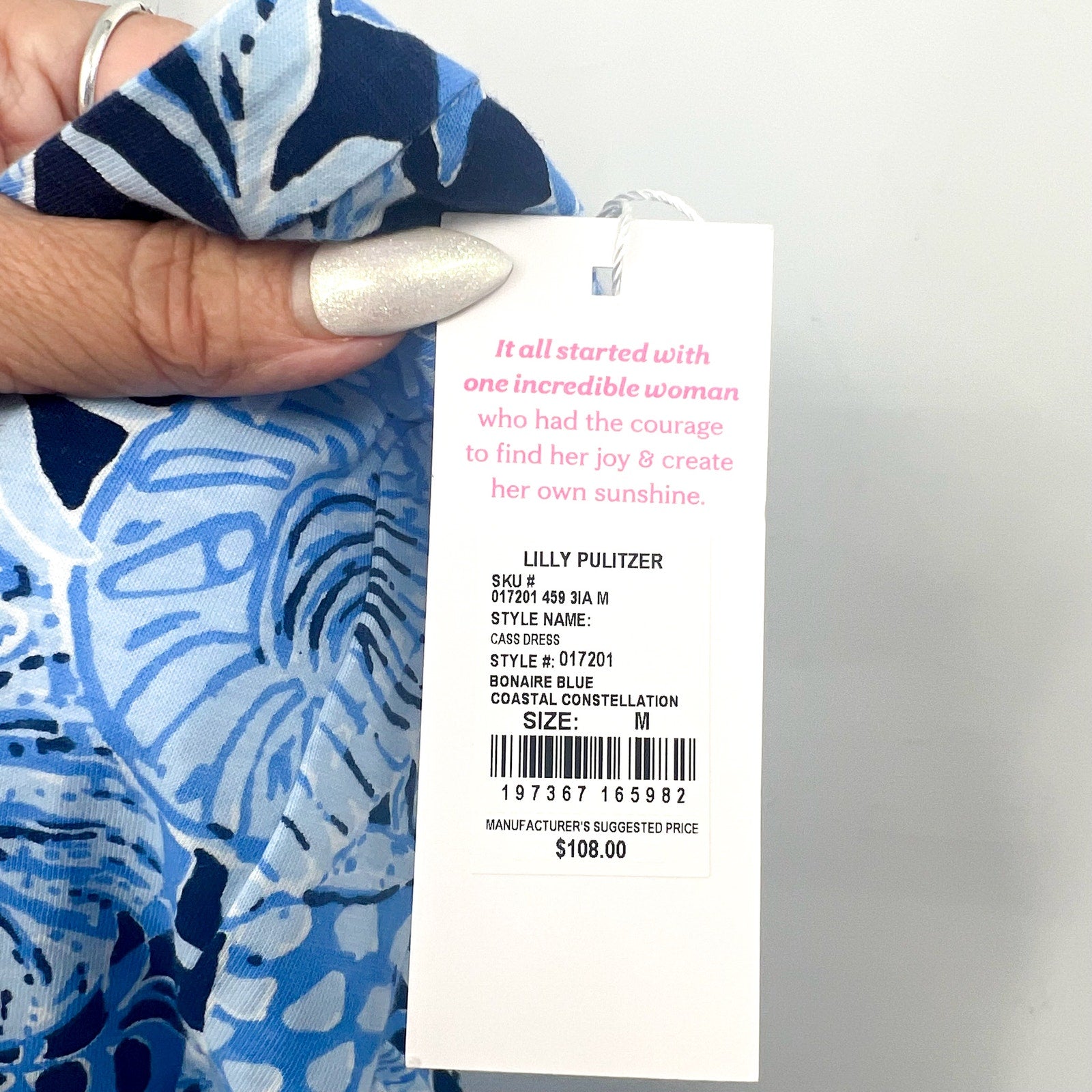 LILLY PULITZER Womens Cass Dress Medium Bonaire Blue Coastal Constellation NWT