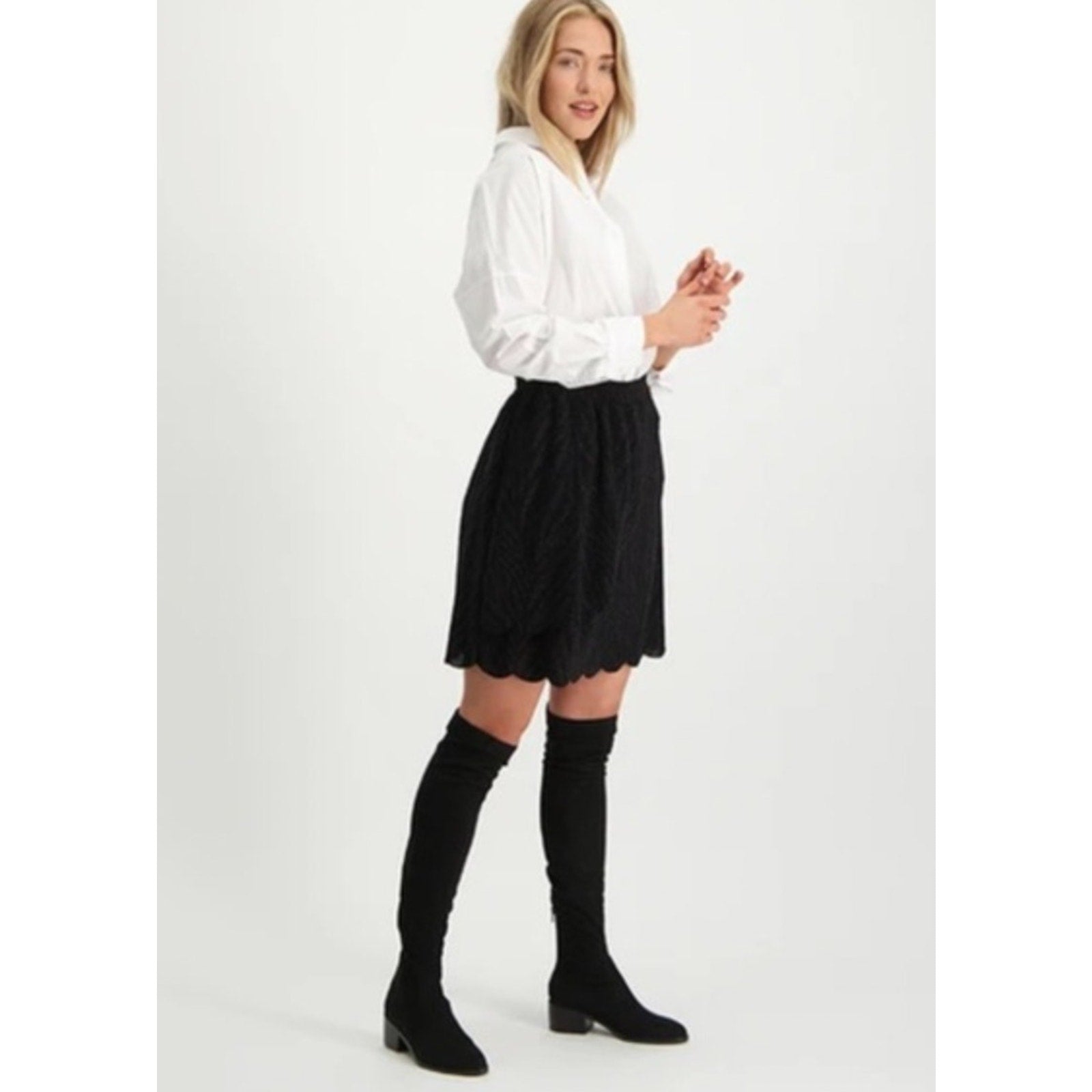 Steve Madden Women's Georgette Over the Knee Boots Size 8 Black Pull On NIB