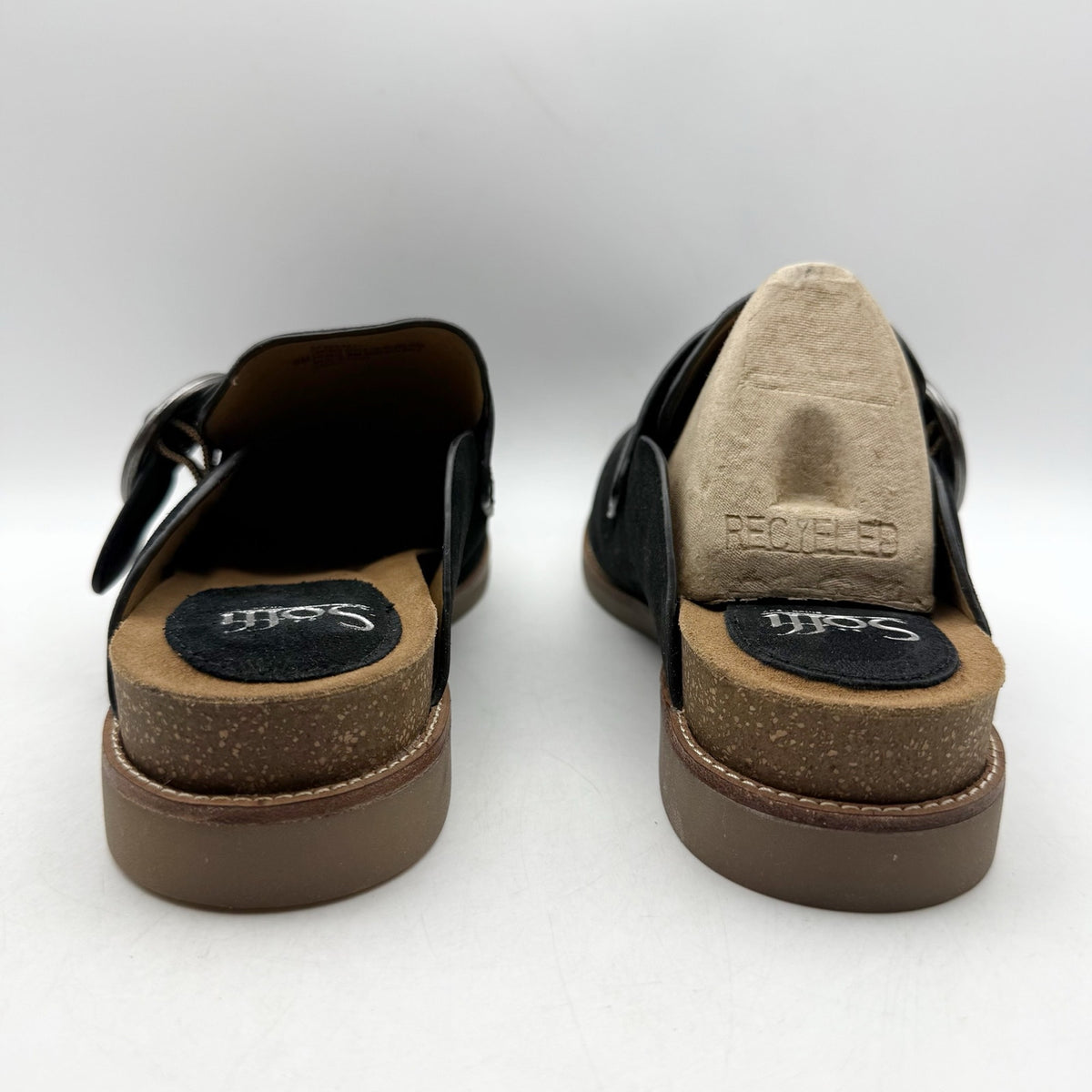Sofft Womens Billie Clogs Size 9 M EU 40 Black Suede Slip On NWOB
