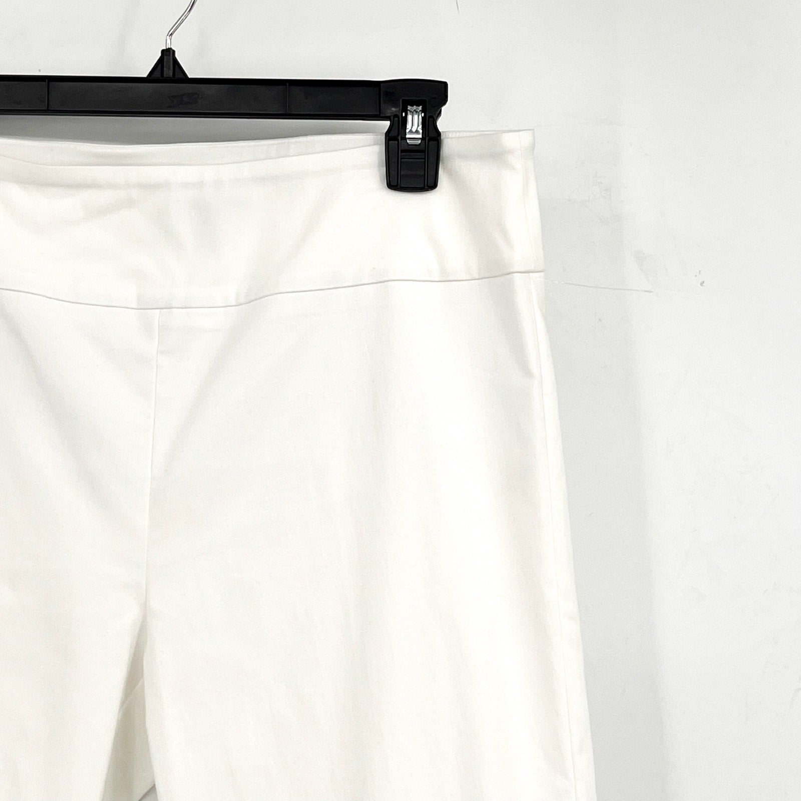 ELLIOTT LAUREN Women's Classic Pull-On Ankle Pants Size 12 White Back Slit NWOT