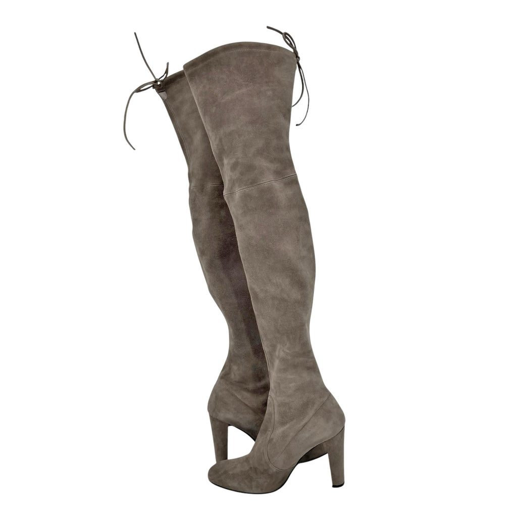 Stuart Weitzman Womens Highland High Heel Over the Knee Boot US 6 Grey Suede GUC