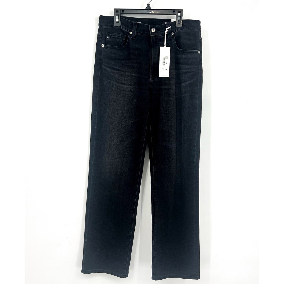 AG ADRIANNO GOLDSCHMIED Brinley Straight Leg Jeans Size 26 4 Black Glasgow NWT
