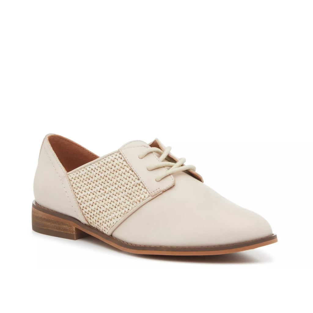 Lucky Brand Womens Elyza Oxford Shoes US 7 M Off White Leather NWOB