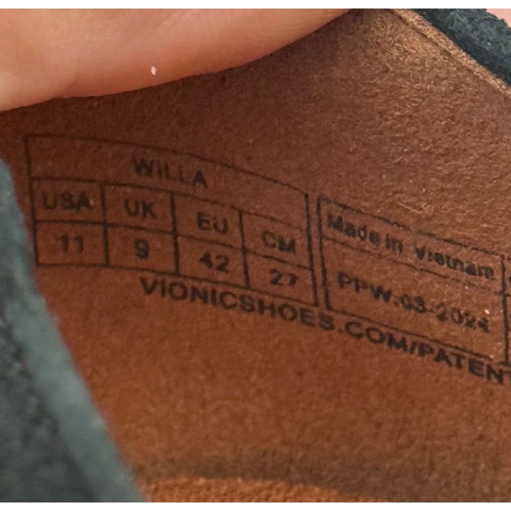 Vionic Women's Willa Flat Loafers Size 11 EU 42 Black Suede Slip On NIB