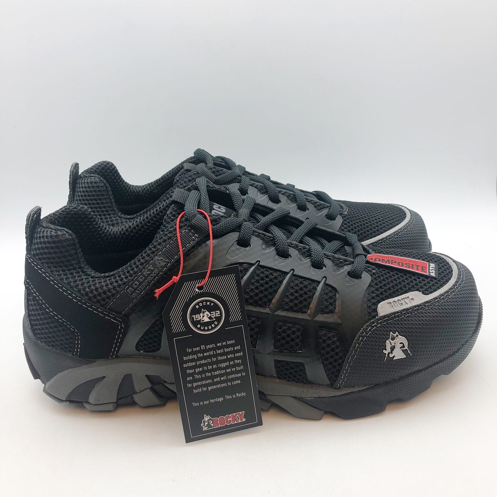 ROCKY Mens TrailBlade Athletic Work Shoes 10 WIDE Black Comp Toe Waterproof NIB