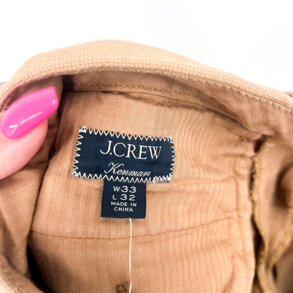 J.CREW Mens Kenmare Relaxed-fit Suit Pants 33x32 Tan Basketweave BM235 NWT