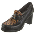 RE/DONE Womens Winsome Heel Loafers US 7 M Black Brown Calf Hair Leather NWOB