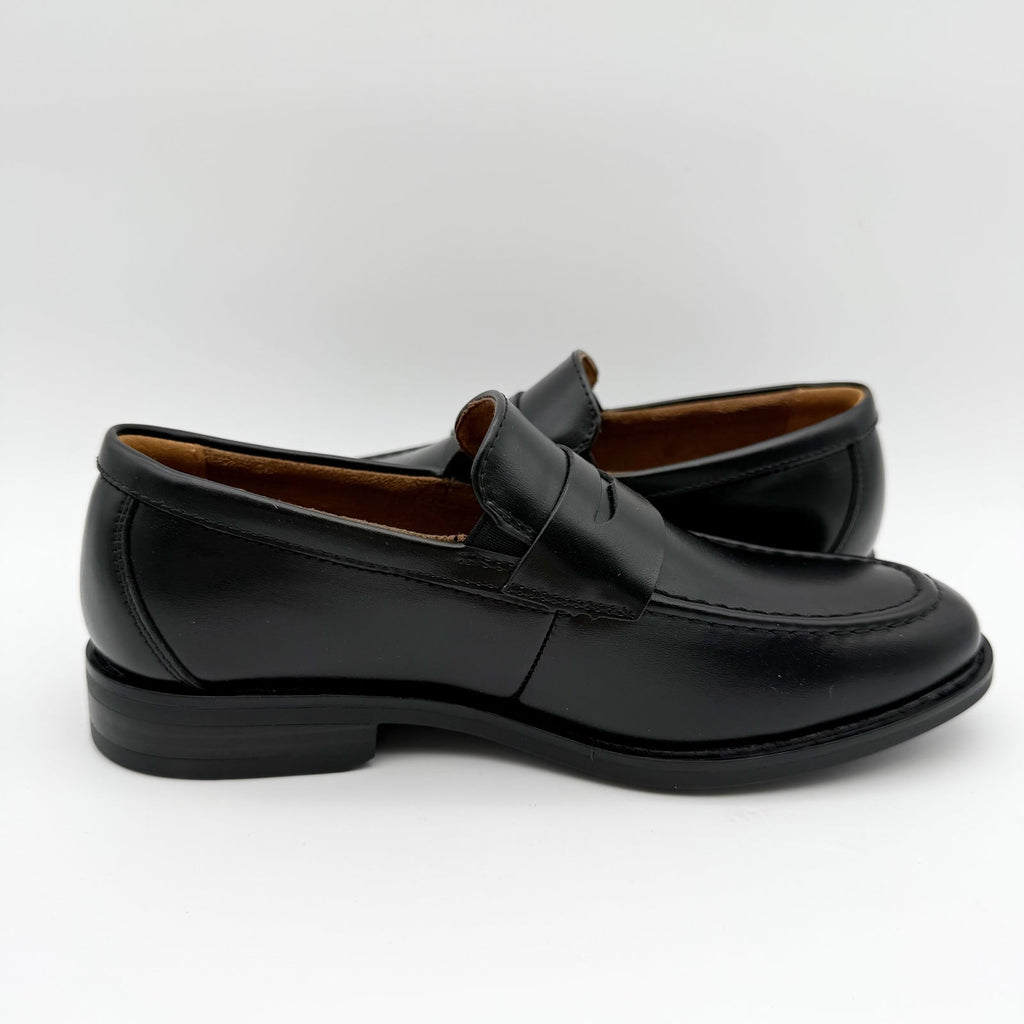 Florsheim Kids Boys Rucci Moc Toe Penny Loafers US 1.5 M Black Leather NIB