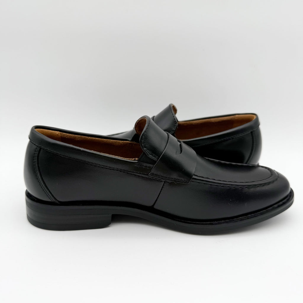 Florsheim Kids Boys Rucci Moc Toe Penny Loafers US 1.5 M Black Leather NIB