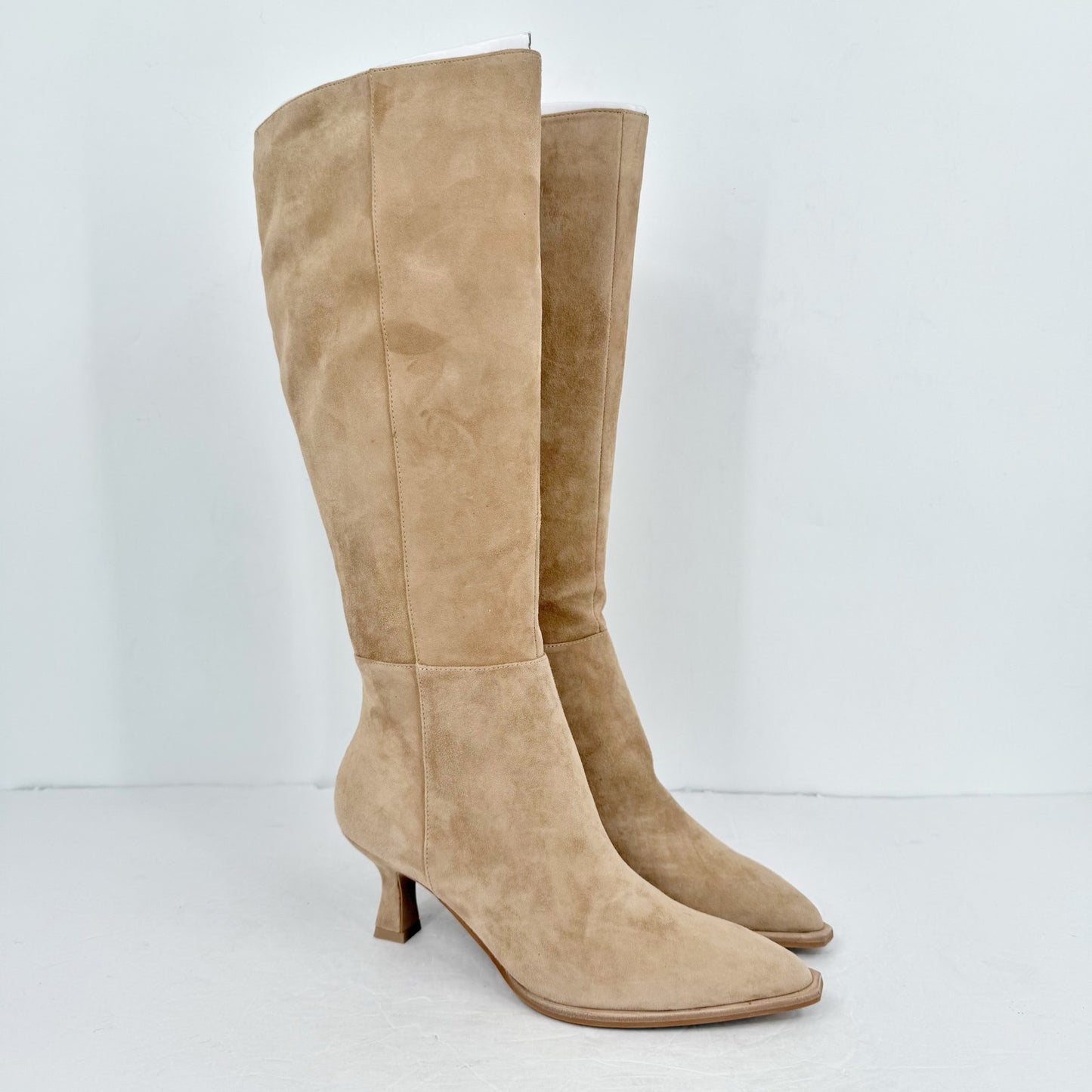 Dolce Vita Womens Auggie Knee High Heeled Boots US 8 M Tan Camel Leather NIB