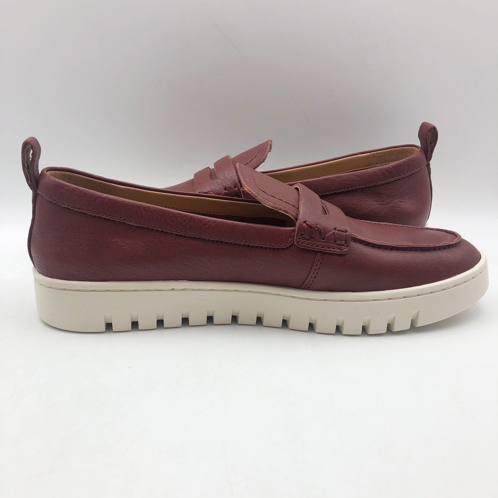 VIONIC Womens Uptown Loafers Size 8.5 Syrah Brown Leather Slip-ons NIB