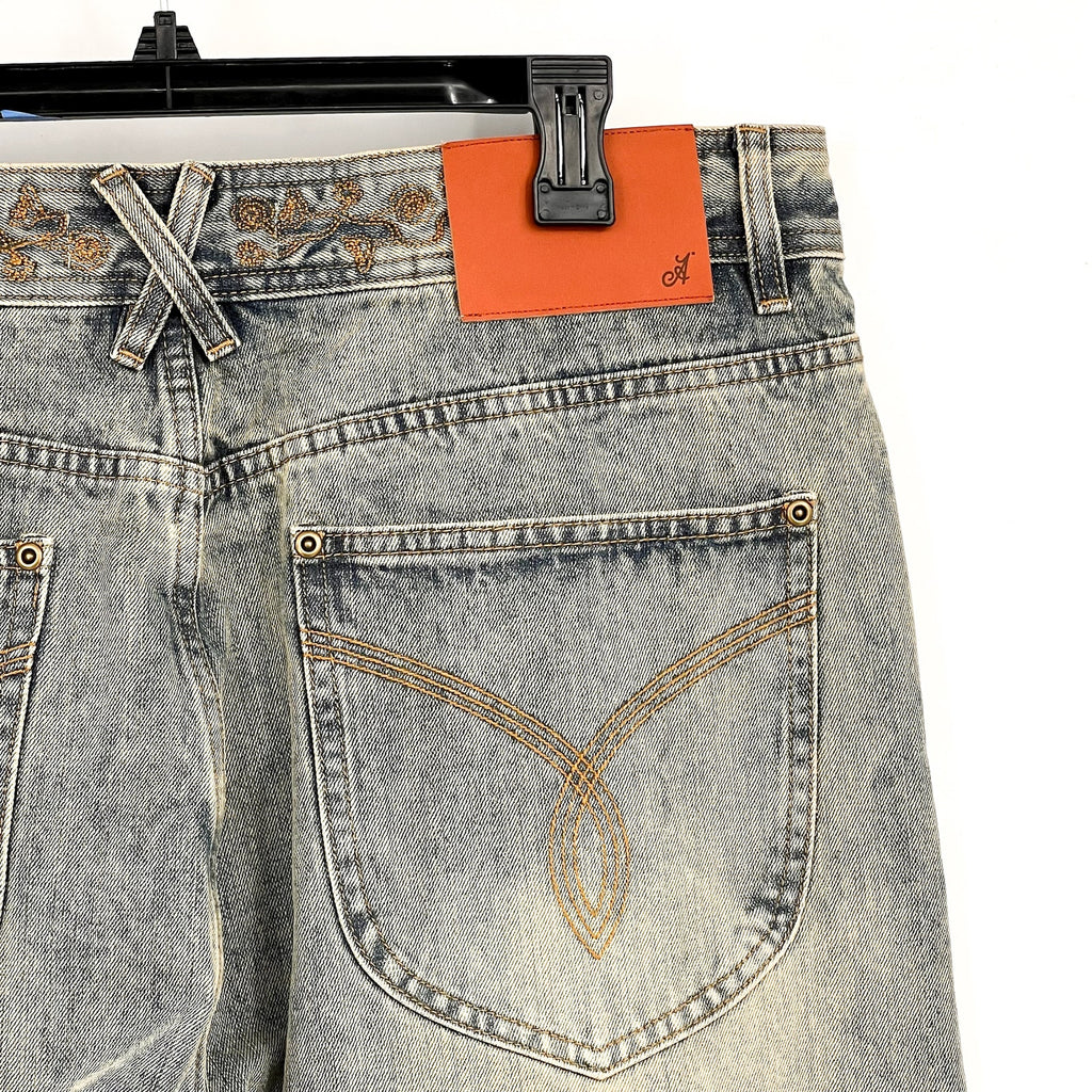 ADIDEM ASTERISKS Rivet Chainstitch Selvedge Denim Jeans XL 36x31 Rust Wash NWOT