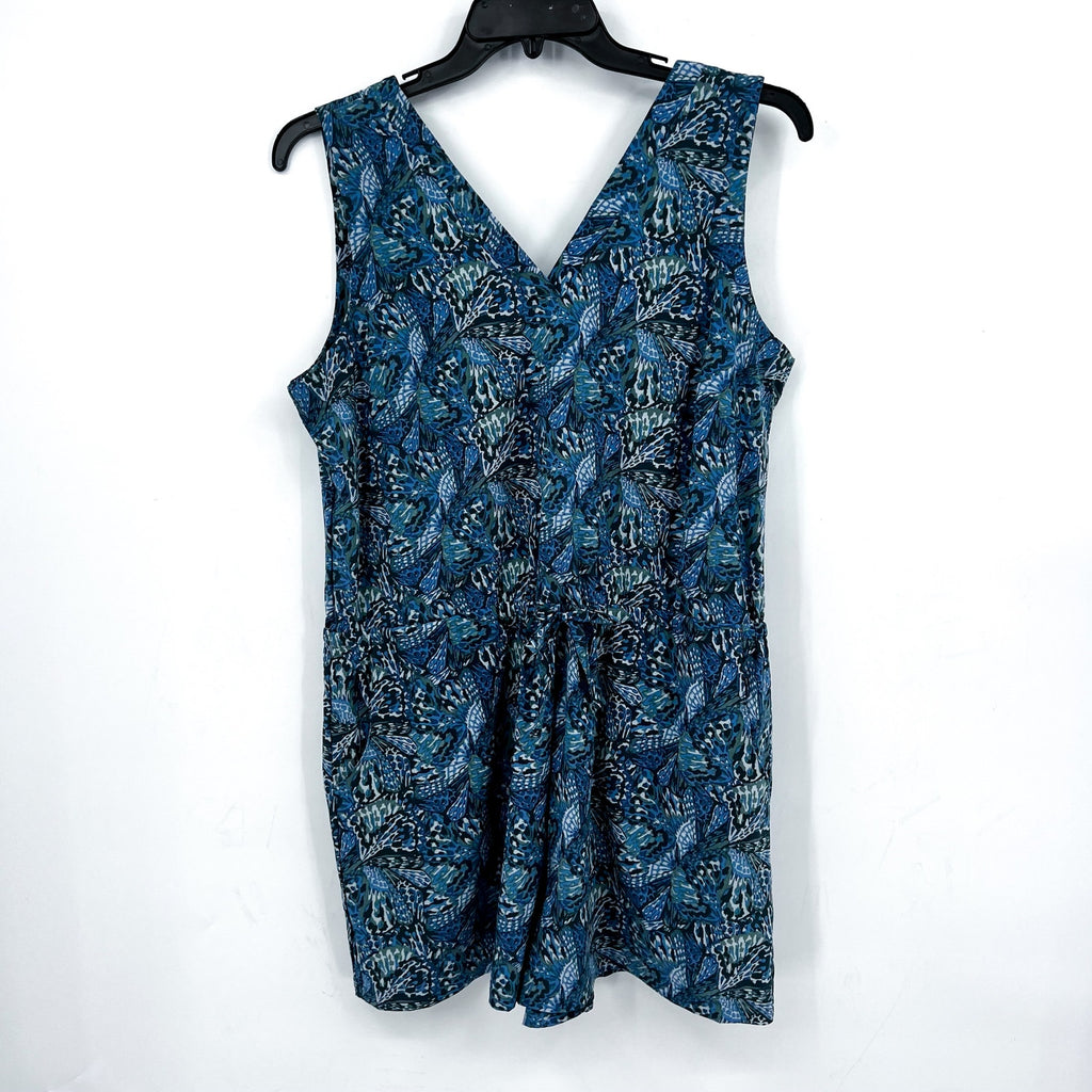 TOAD & CO Women's Sunkissed Liv Romper XL Blue Iris Butterfly Sleeveless NWT
