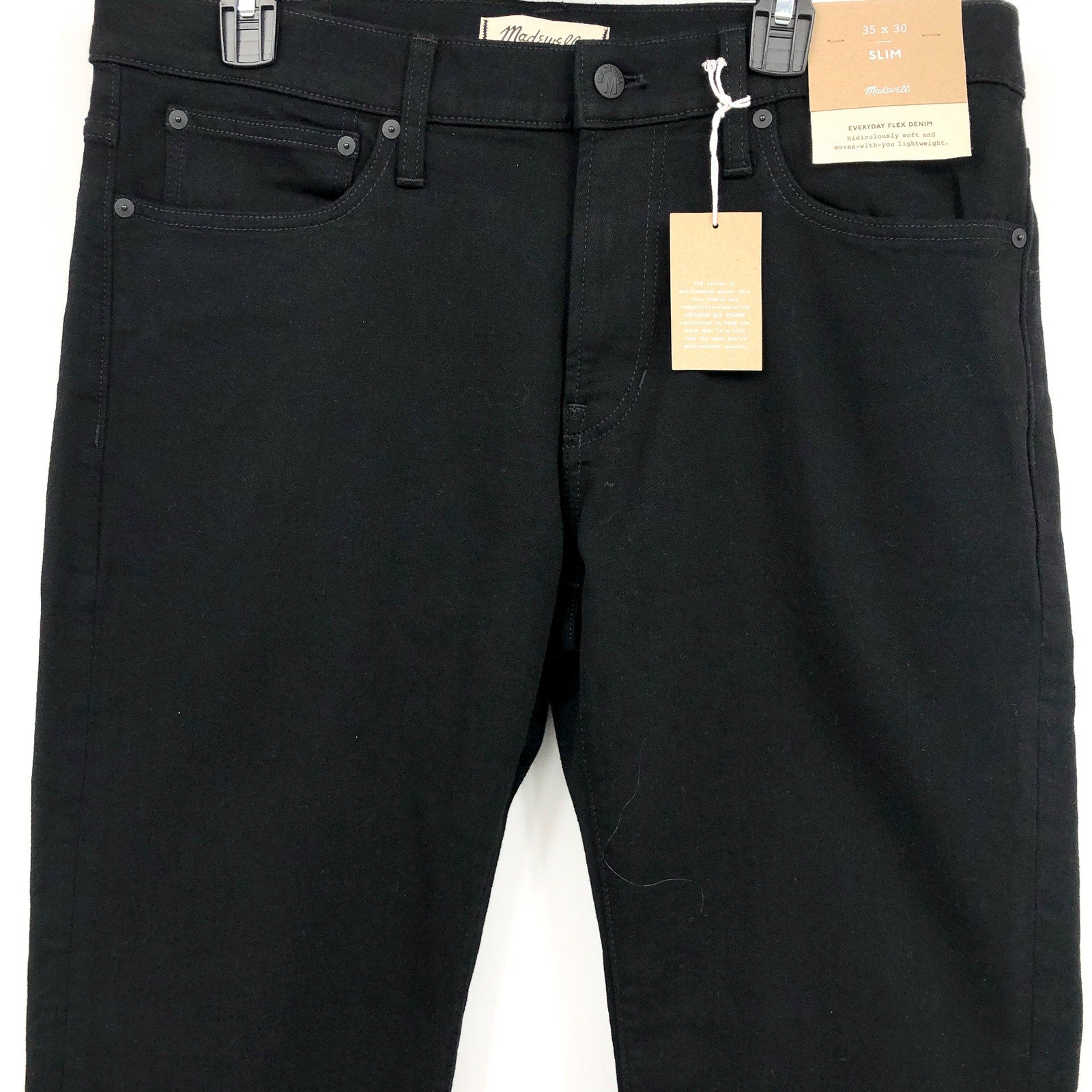 MADEWELL Men's Slim Jeans 38x32 Black Bainhart Wash ND479 COOLMAX Denim NWT