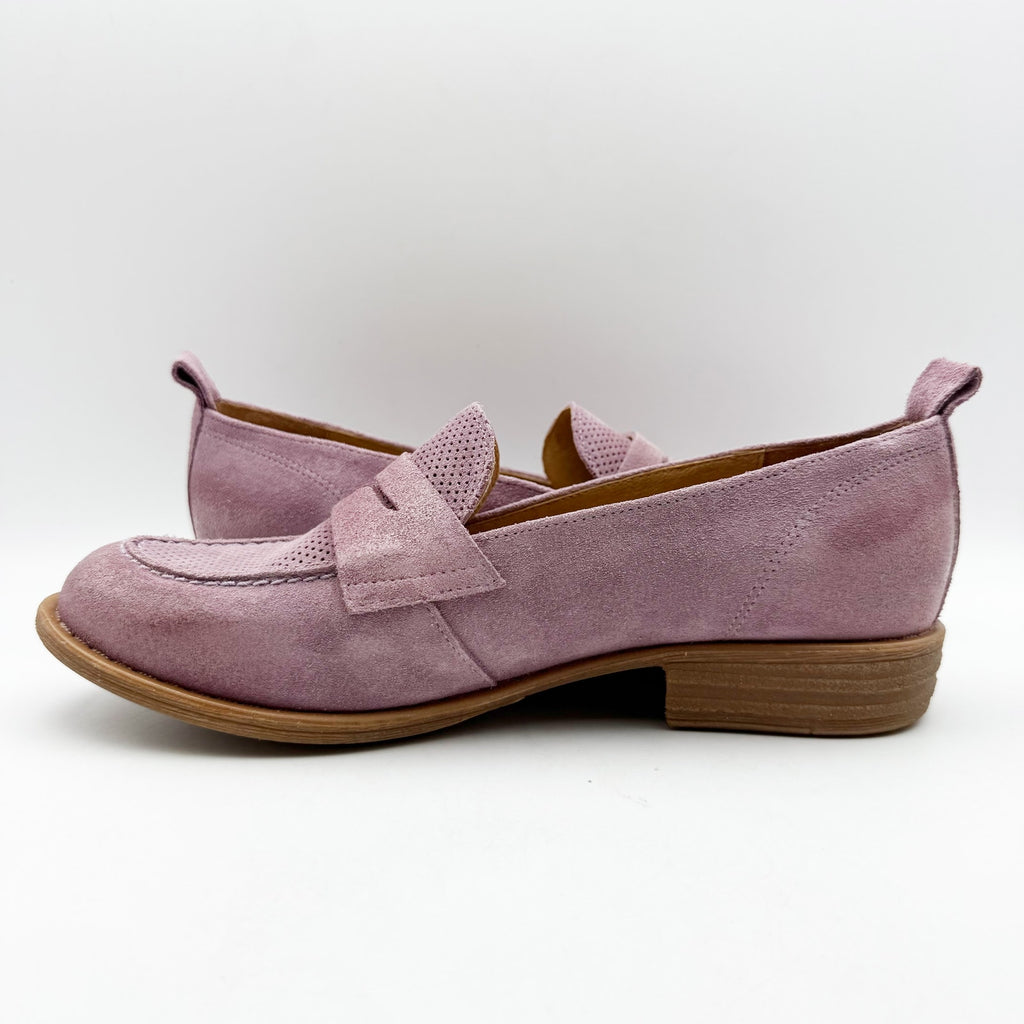 Miz Mooz Womens Gracie Loafer Size EU 39 US 8.5 Purple Suede Pump Heeled NIB