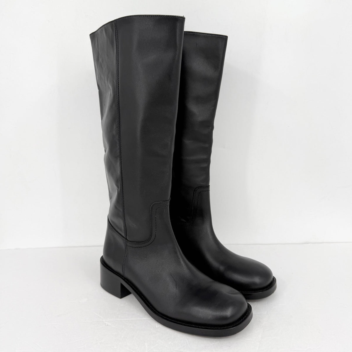 Steve Madden Womens Riggs Knee High Boots Size 10 M EU 41 Black Leather NWOB