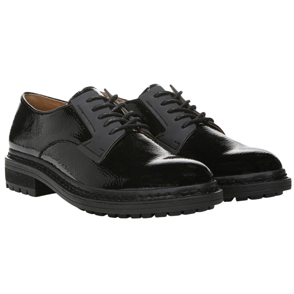 Franco Sarto Womens Sendra Lug Sole Derby Shoes US 7.5 M EU 37.5 Black NIB