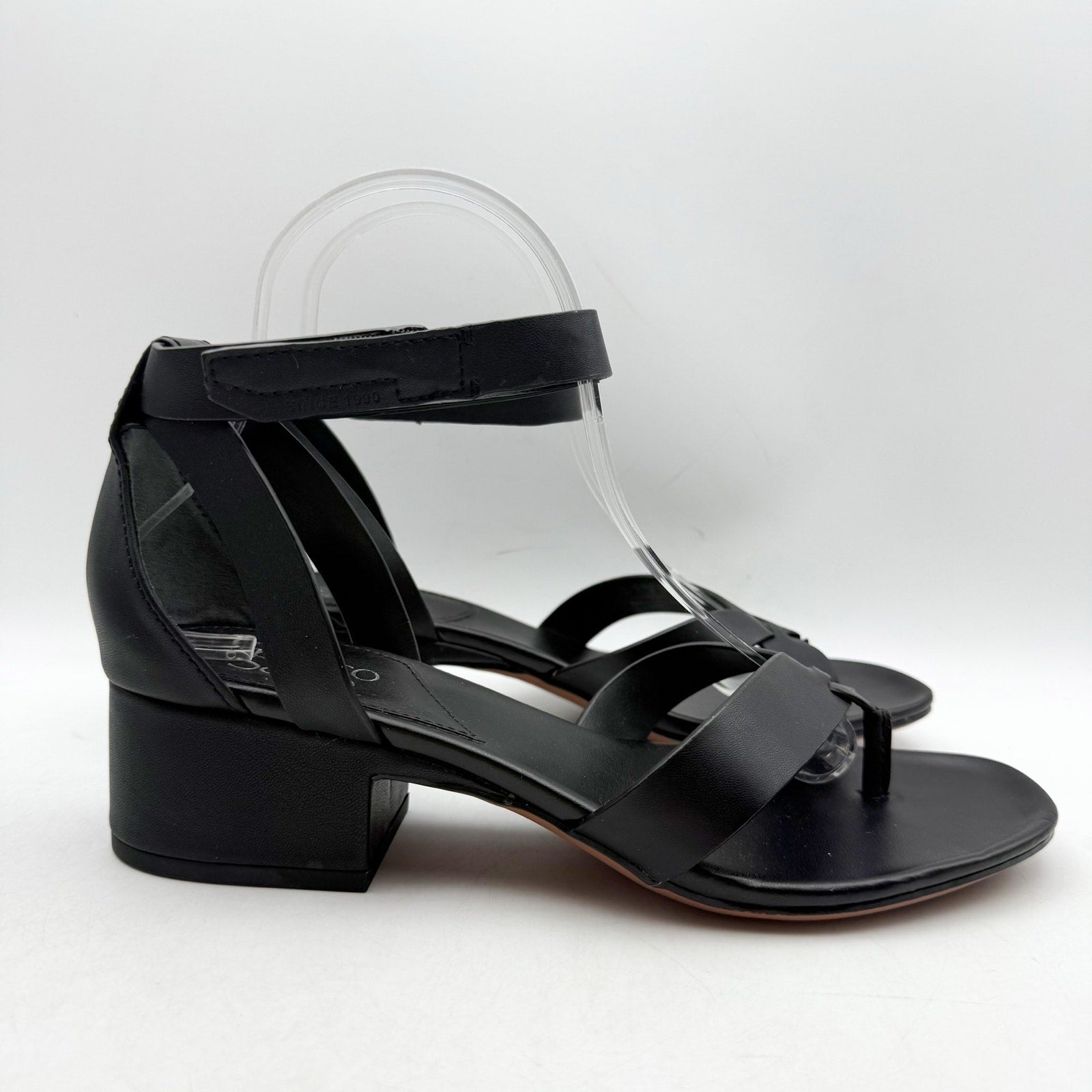 Franco Sarto Womens Nyah Heeled Sandals Size 8.5 M EU 39 Black NWOB
