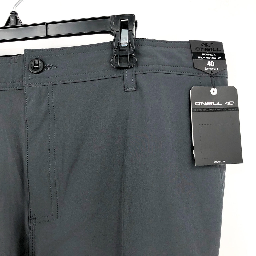O'NEIL Men's Loaded 2.0 Hybrid Shorts Size 40 Large Gray Charcoal Flat Front NWT