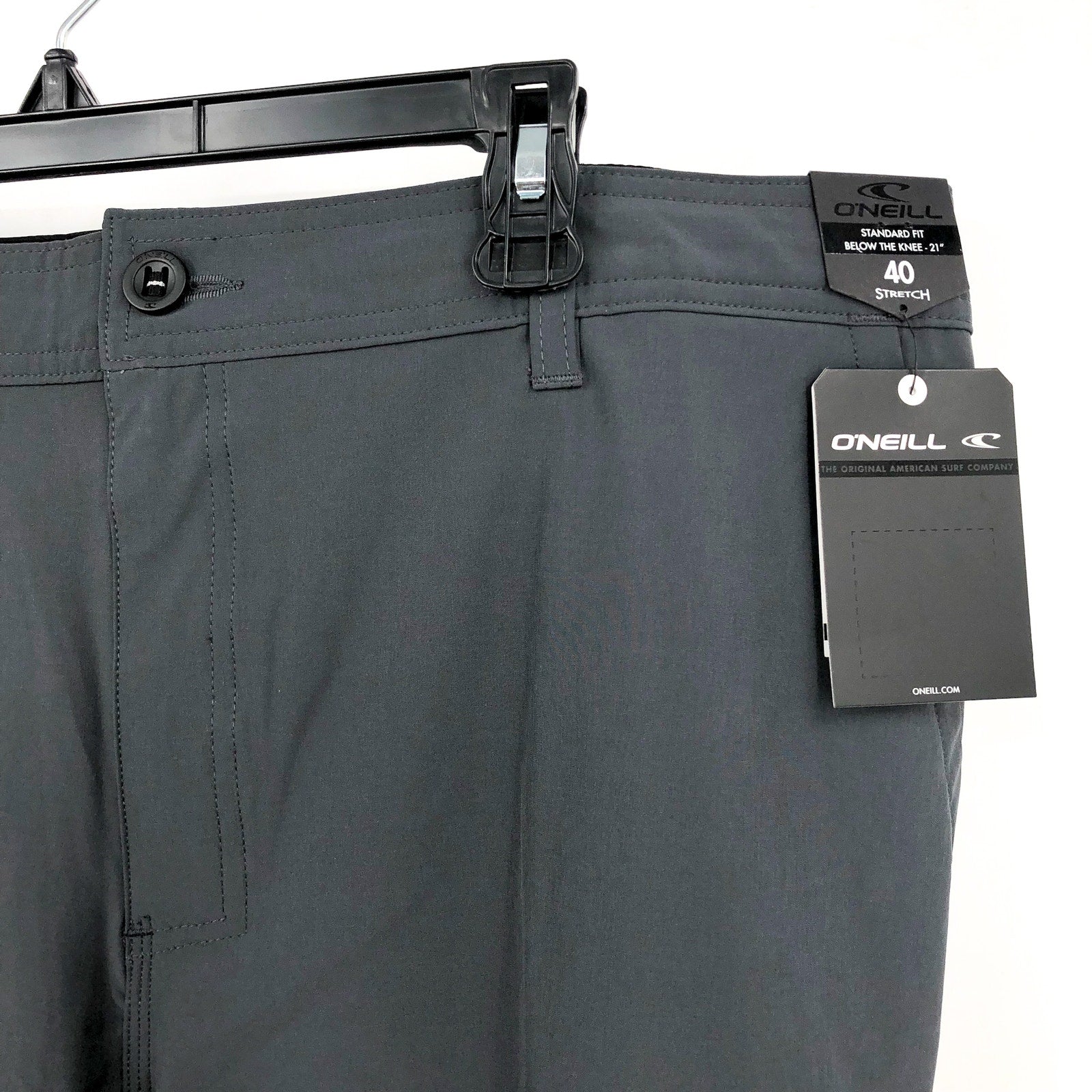 O'NEIL Men's Loaded 2.0 Hybrid Shorts Size 40 Large Gray Charcoal Flat Front NWT
