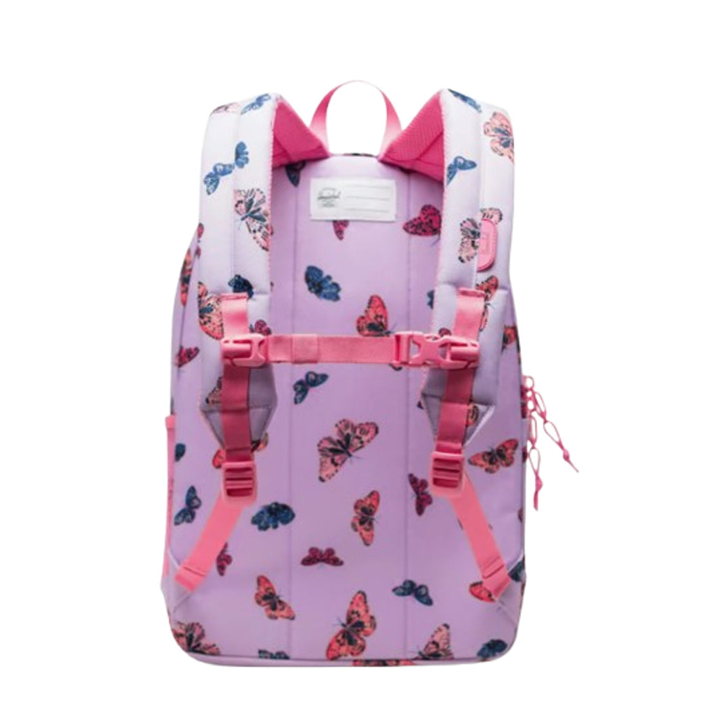 HERSCHEL HERITAGE Youth Backpack 26L Purple Lavendula Butterflies NWT