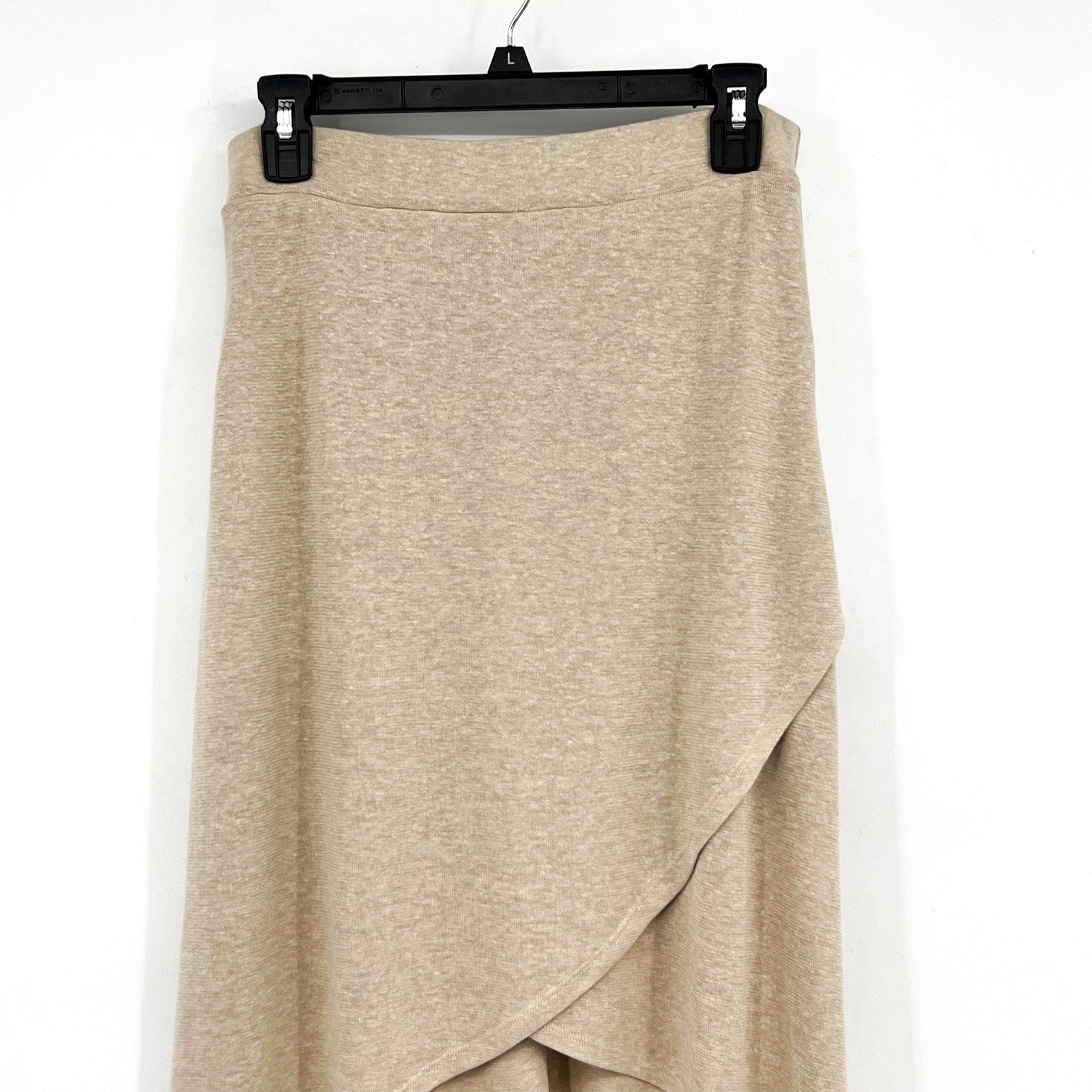 PRANA Women's Tidal Wave Midi Skirt Small Sand Beige High Low Knit NWT