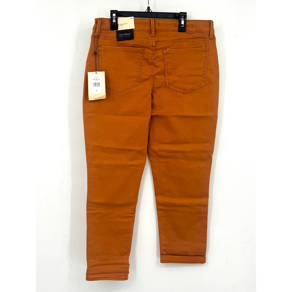 NYDJ Womens Margot Girlfriend Jeans Size 6 PETITE Rust Brown Straight Leg NWT