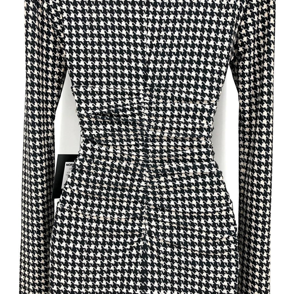 NORMA KAMALI Long Sleeve Turtleneck Pickleball Dress XS/34 Large Houndstooth NWT