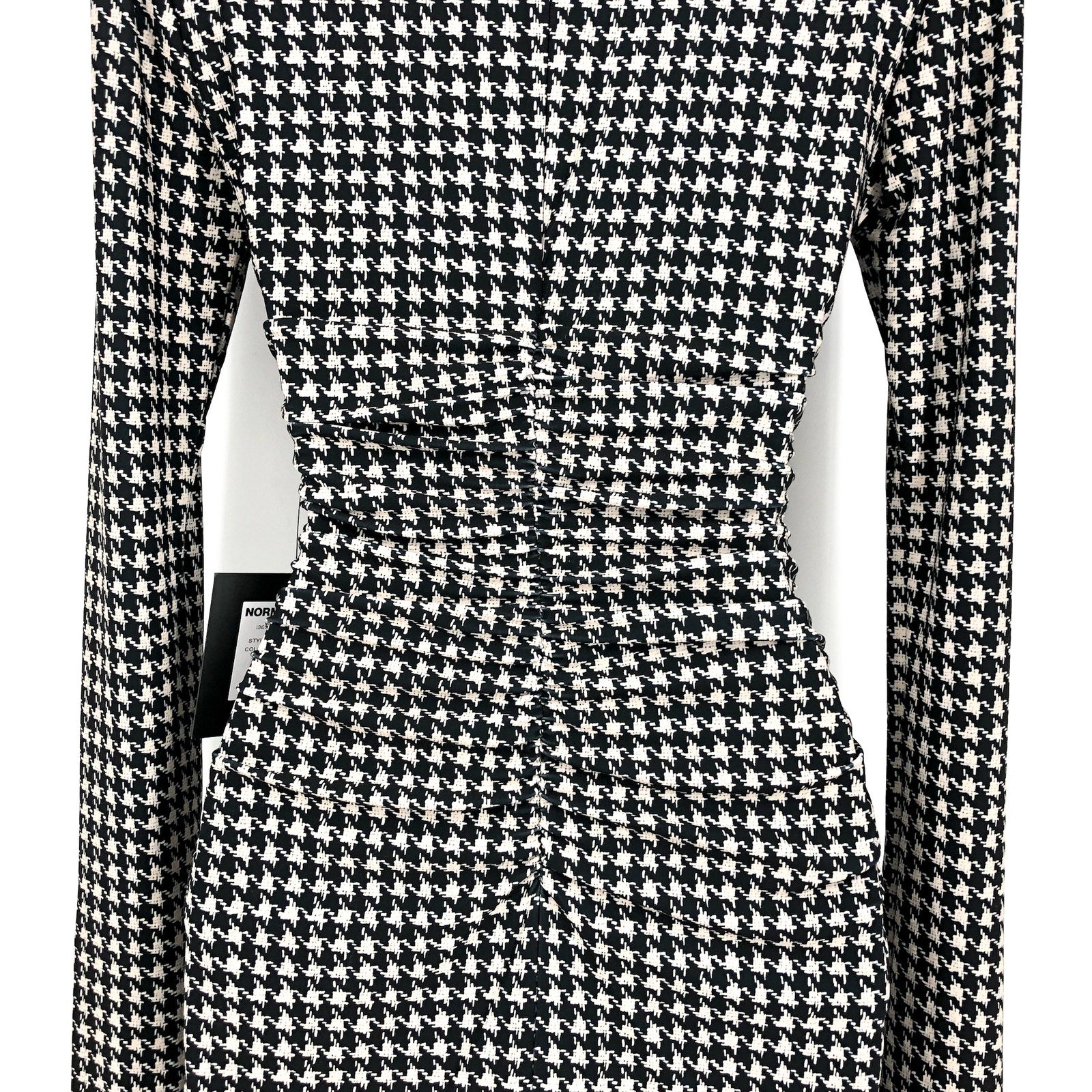 NORMA KAMALI Long Sleeve Turtleneck Pickleball Dress XS/34 Large Houndstooth NWT