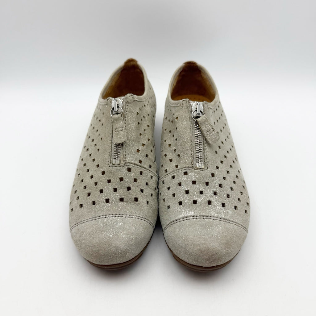 Gabor Womens 84.164 Hovercraft Flats Shoes US 6 UK 3.5 Grey Nubuck Leather NWOB