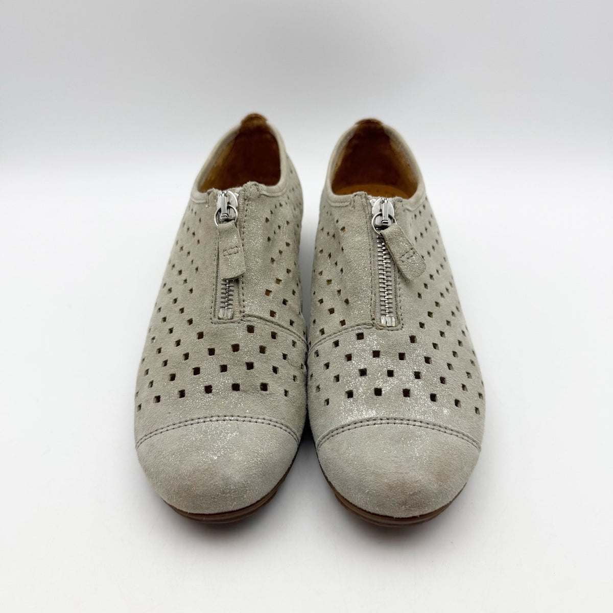 Gabor Womens 84.164 Hovercraft Flats Shoes US 6 UK 3.5 Grey Nubuck Leather NWOB