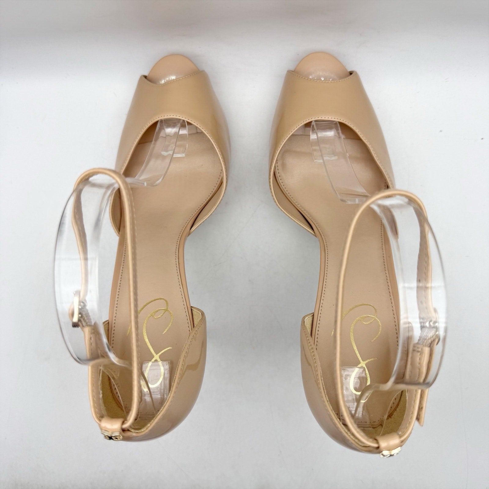 Sam Edelman Womens Florencia Heels Size 10.5 Nude Patent Leather Stiletto NWOB