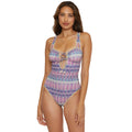 BECCA Women's Standard Tulum One Piece Swimsuit Small Purple Abstract Print NWT